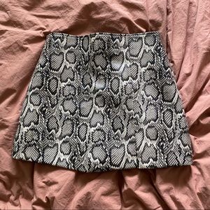 Snakeskin print mini skirt